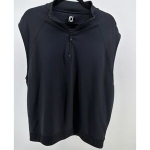 FootJoy FJ Black Nylon Spandex 1/4 Zip Golf Vest Mens Size Large L